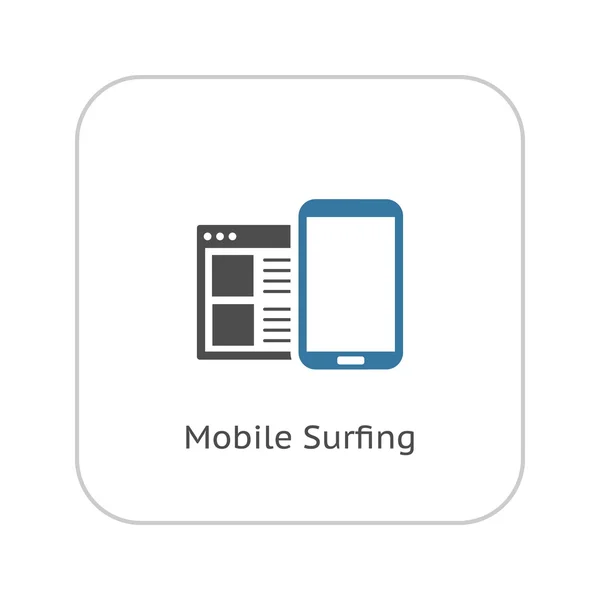 Піктограма мобільного серфінгу. плоский дизайн . — стоковий вектор