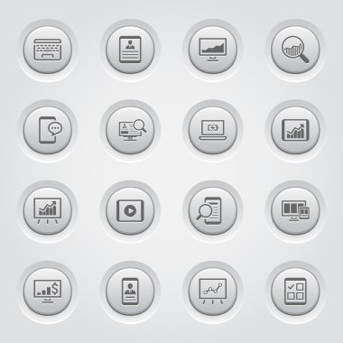 Gri düğme Tasarım Icon Set.