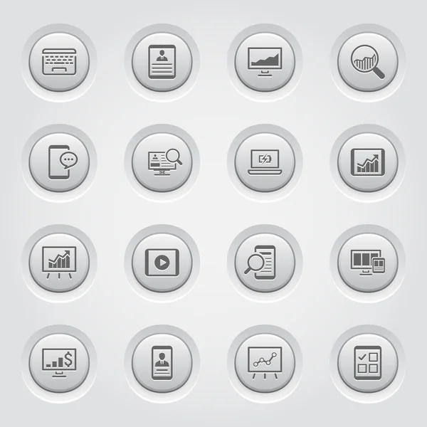 Сірий кнопку дизайн Icon Set. — стоковий вектор