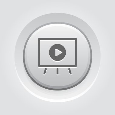 Video sunumu simgesi. İş kavramı