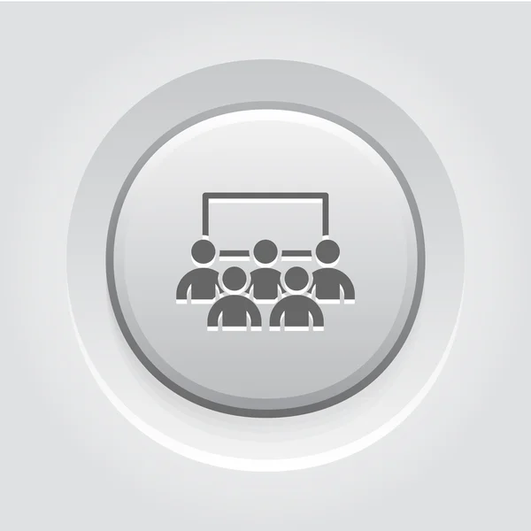 Icono de la conferencia de negocios. Aprendizaje online — Vector de stock