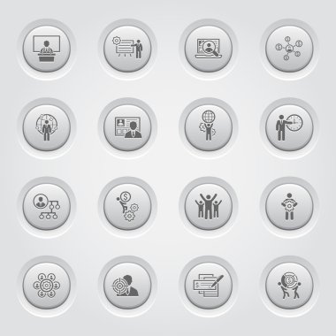 Düz tasarım iş Icons Set