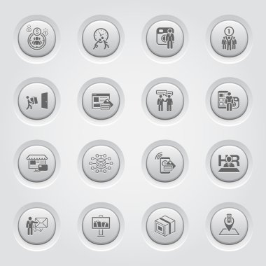 Düğme tasarım iş simgeler kümesi