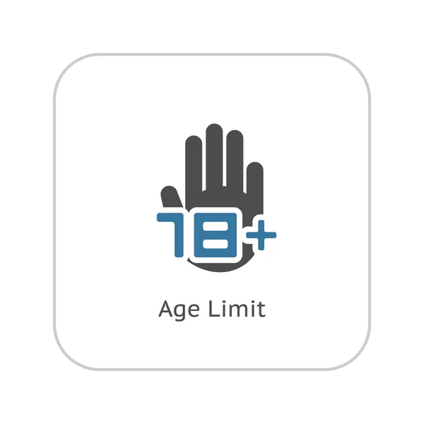 Age Limit Icon. Плоский дизайн . — стоковый вектор