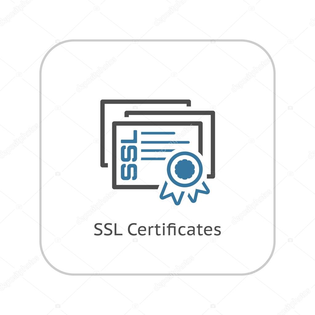 Ssl Certificates Icon Flat Design Stock Vector Wad 111372290