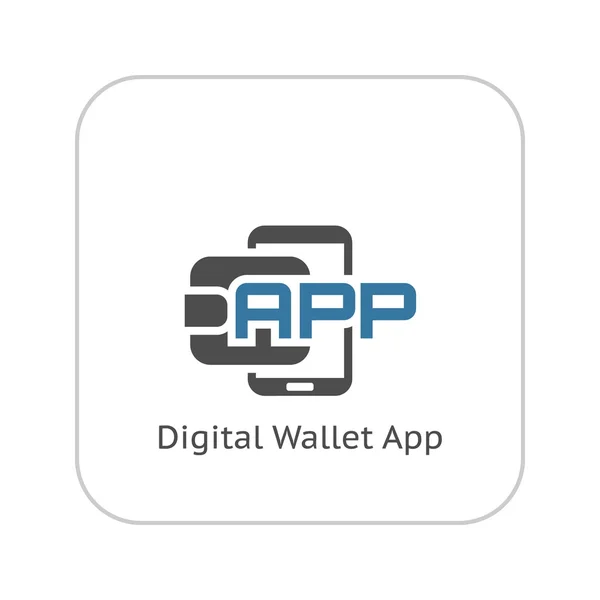 Flat Digital Wallet APP conceito Ilustração — Vetor de Stock