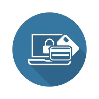 Güvenli işlem simgesi. Düz tasarım.