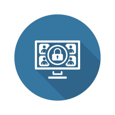 Emanet çevrimiçi toplantı simgesi. Düz tasarım.