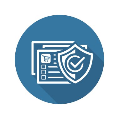 Güvenlik simgesi alışveriş. Düz tasarım.