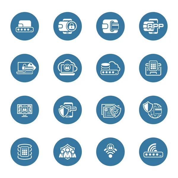 Düz tasarım güvenlik ve koruma Icons Set.