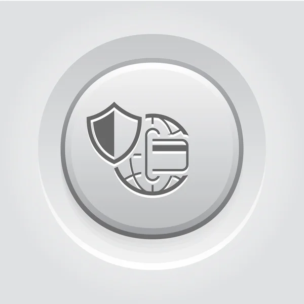 Icône de paiement de sécurité mondiale . — Image vectorielle