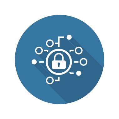 Siber Güvenlik simgesi. Düz tasarım.