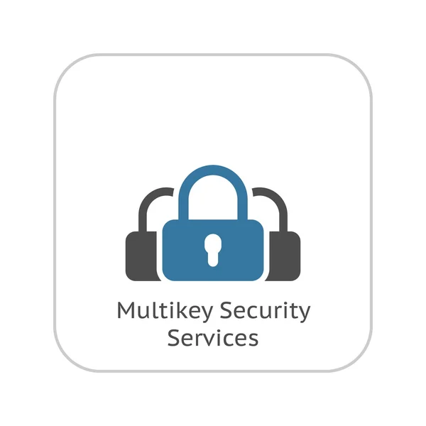 Multikey Security Services Icon. Flat Design. — Stock Vector