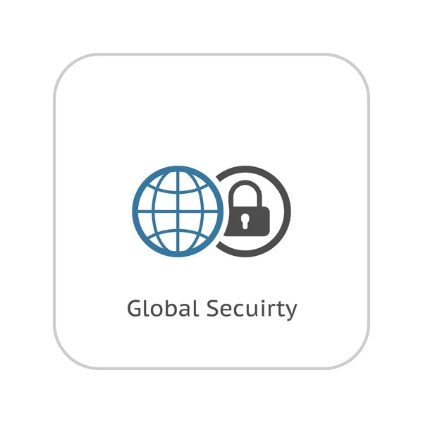 Global Security Icon. Flat Design. — Stock Vector