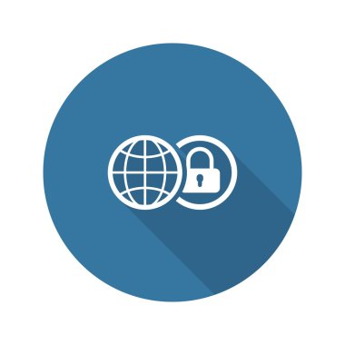 Genel Güvenlik simgesi. Düz tasarım.