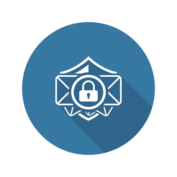 Icono de seguridad de correo electrónico. Diseño plano . — Vector de stock