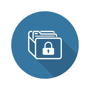 Veritabanı güvenlik simgesi. Düz tasarım.