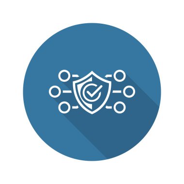 Koruma ve güvenlik simgesi. Düz tasarım.