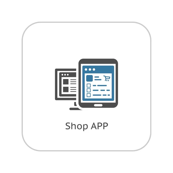 Shop-App-Symbol. flache Bauweise. — Stockvektor