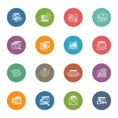 Alışveriş ve pazarlama Icons Set.