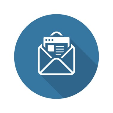 E-posta pazarlama simgesi. Düz tasarım.