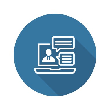 Online danışmanlık simgesi. Düz tasarım.