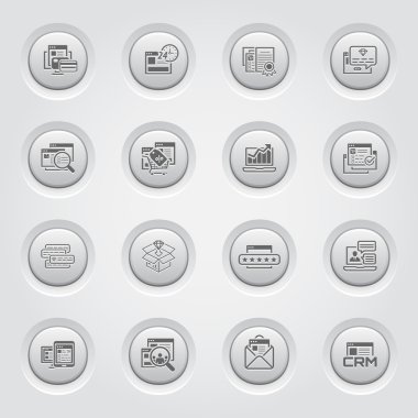 Alışveriş ve pazarlama Icons Set. Düğme tasarım