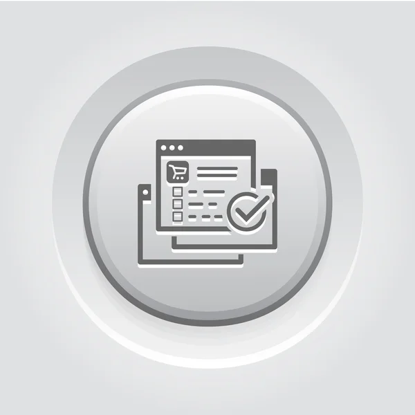 Icono de procesamiento de pedidos. Diseño de botón gris . — Archivo Imágenes Vectoriales
