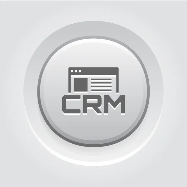 Shop crm system icon. graues Knopfdesign. — Stockvektor