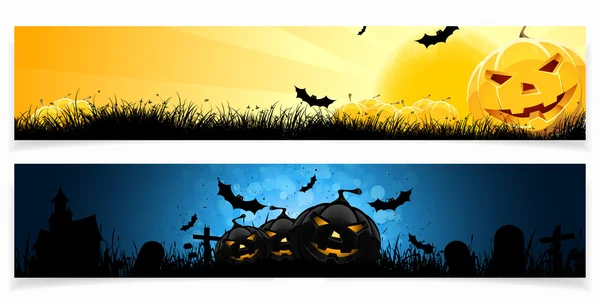 Conjunto de banners de Halloween — Vetor de Stock