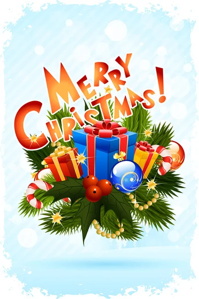 Tarjeta de felicitación de Navidad Grungy Merry — Archivo Imágenes Vectoriales