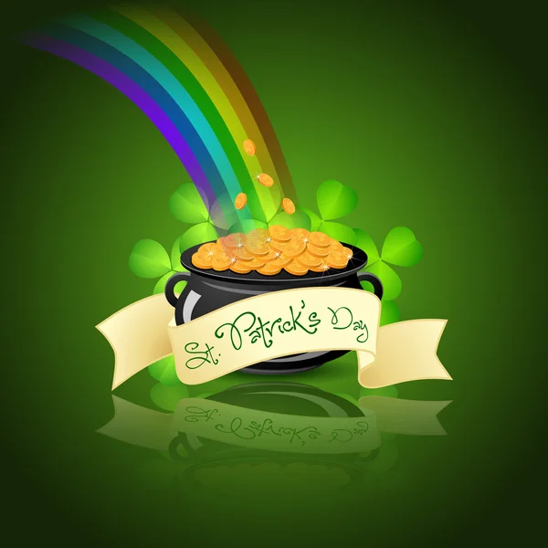 St patricks day kittel med guldmynt — Stock vektor