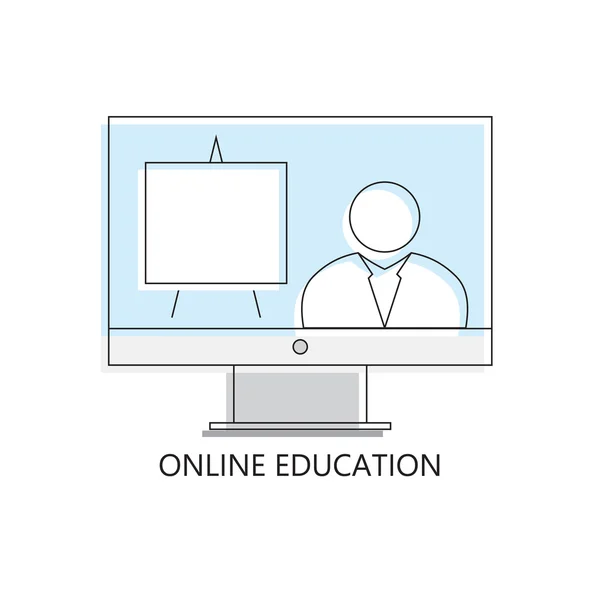 Tunn linje ikon online utbildning form, online webinar. Moderna — Stock vektor