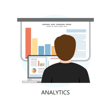 Analytics simgesi düz tasarım konsepti