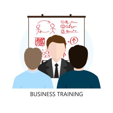 İş eğitim simgesi düz tasarım konsepti