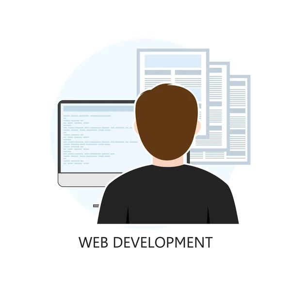 Icona di sviluppo web Design piatto — Vettoriale Stock