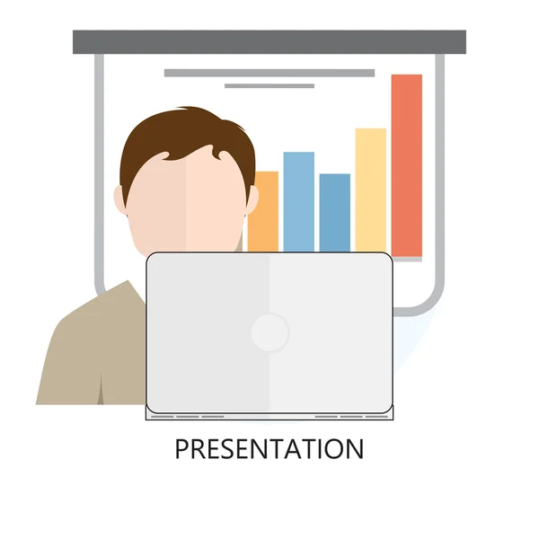 프레 젠 테이 션 아이콘 평면 디자인 — 스톡 벡터