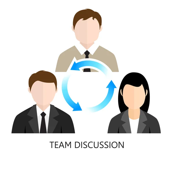 Team Discussion Icon Flat design  Concept — Stock Vector