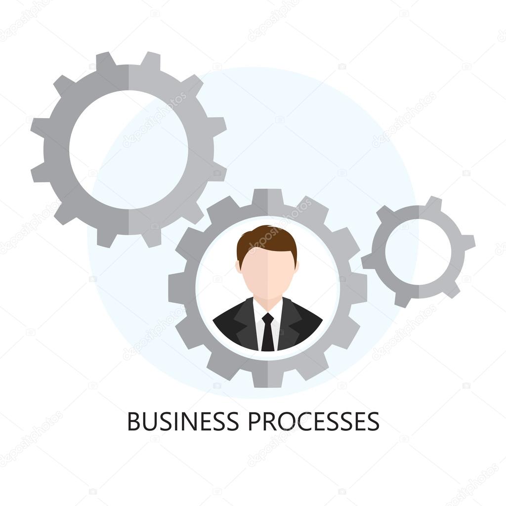Business Processes Icon Flat design  Concept