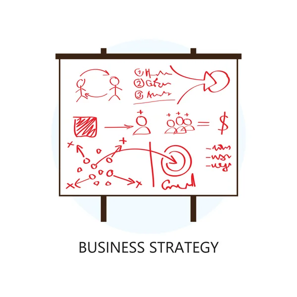 Icono de diseño plano de concepto de estrategia empresarial — Vector de stock