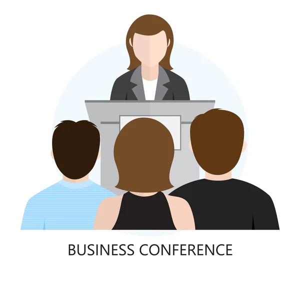 Conference Flat Design Icon — Stock Vector
