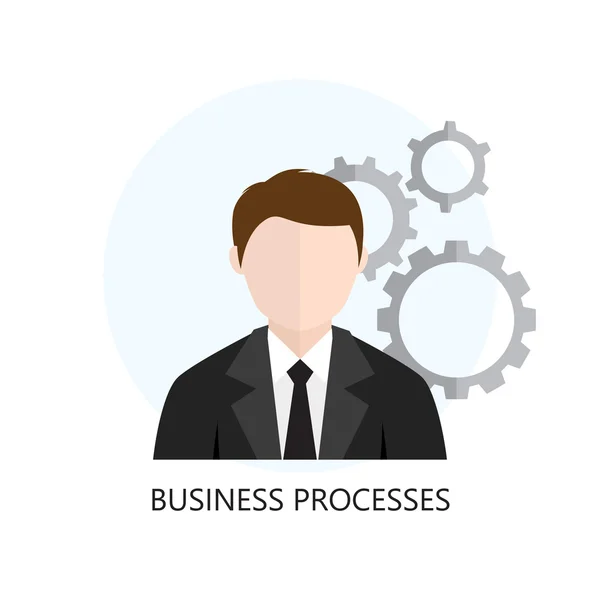 Business Process Analytics Apartamento Icono — Vector de stock