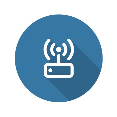  Internet Wi Fi yönlendirici. Düz tasarım. Uzun Gölge.