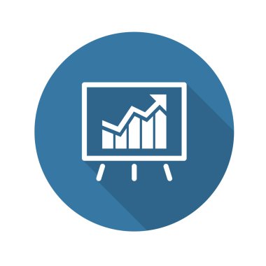 uzun gölge iş düz simgesi.