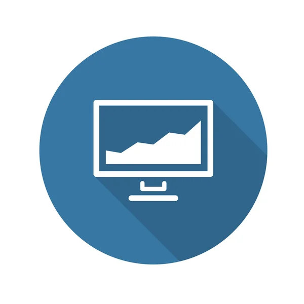 Icona statistica. Design piatto. Ombra lunga . — Vettoriale Stock