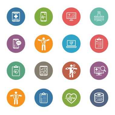 Medical & Health Care Icons Set. Flat Design. clipart