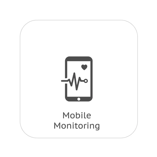 Мобільних моніторингу та медичних послуг значок. Плоский дизайн. — стоковий вектор