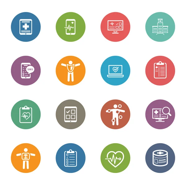 Medical & Health Care Icons Set. Flat Design. — Stock Vector