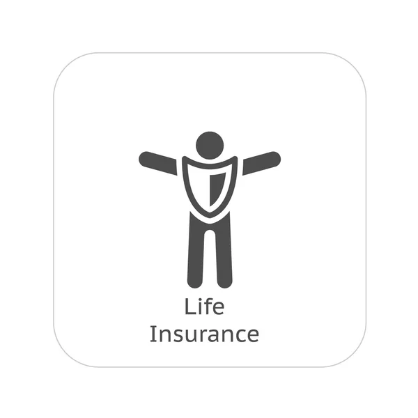 Icono de seguro de vida y servicios médicos. Diseño plano . — Vector de stock