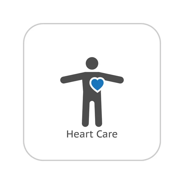 Herzpflege und medizinische Dienstleistungen Ikone. flache Bauweise. — Stockvektor